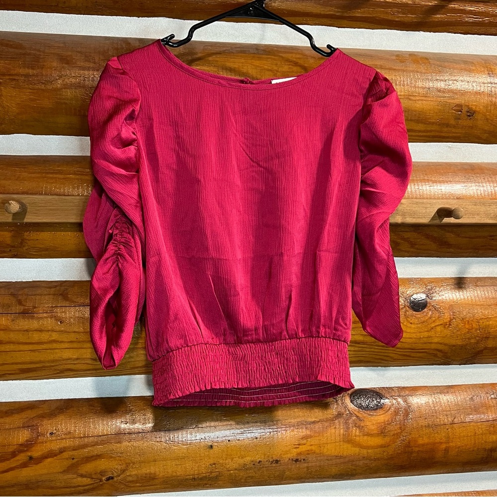 Paper Crane Pink Puff-Sleeve Blouse